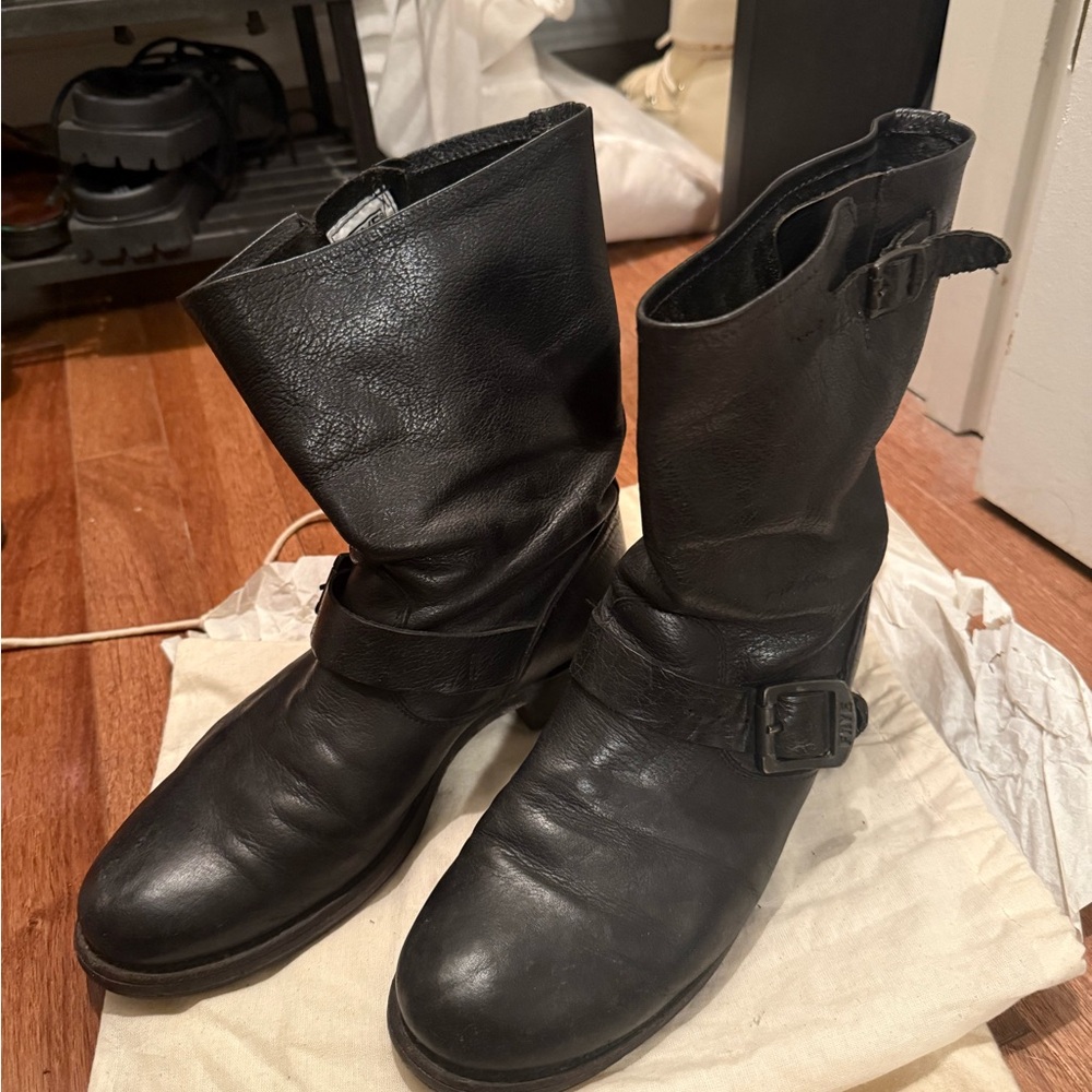 Frye black leather riding boots size women’s 9